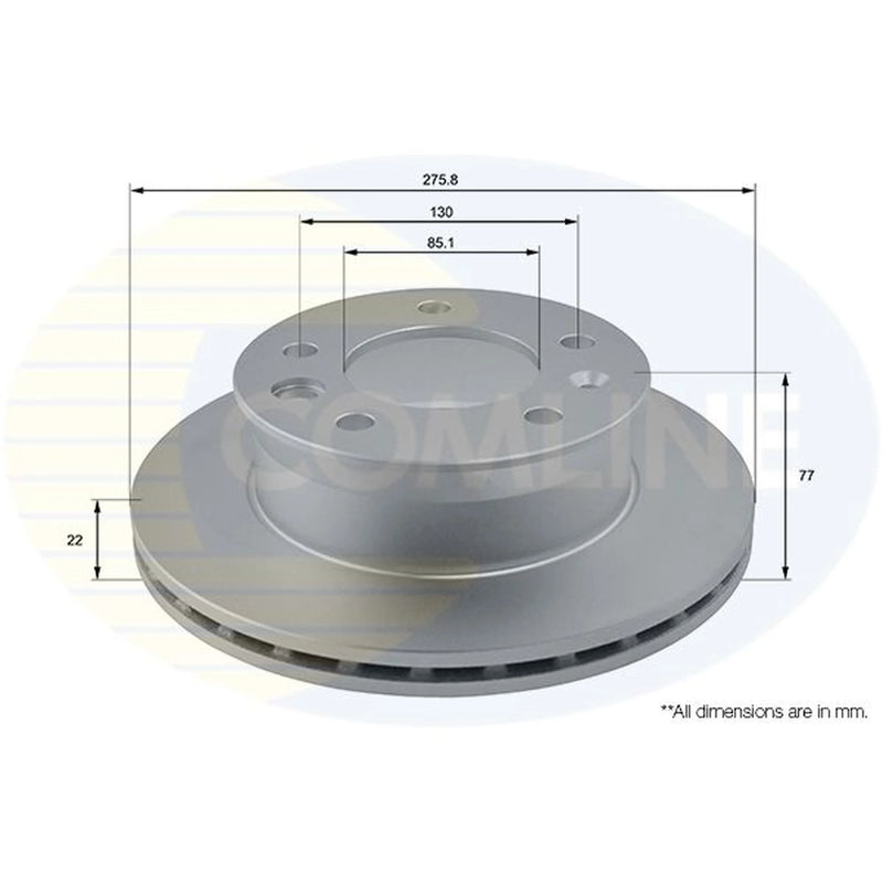 Comline 2 x Front Brake Discs ADC1610V