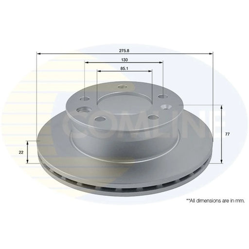 Comline 2 x Front Brake Discs ADC1610V