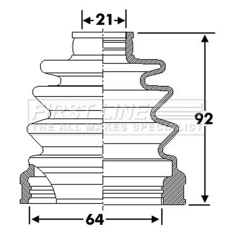 First Line Drive Shaft Bellow Kit Front Left FCB6273