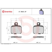 Brembo 2 x Rear Brake Pad Set 07BB20SP