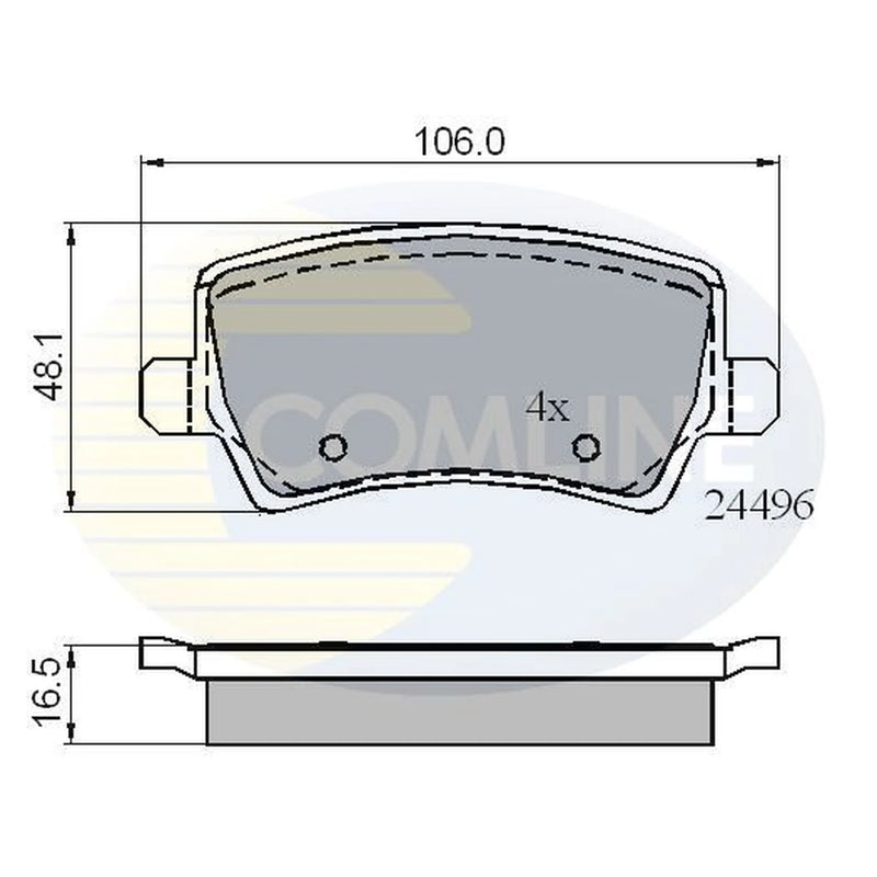 Comline 4 x Rear Brake Pad Set CBP01613