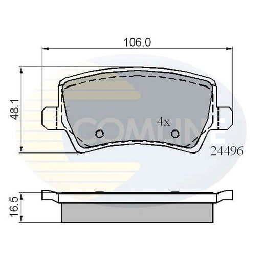 Comline 4 x Rear Brake Pad Set CBP01613
