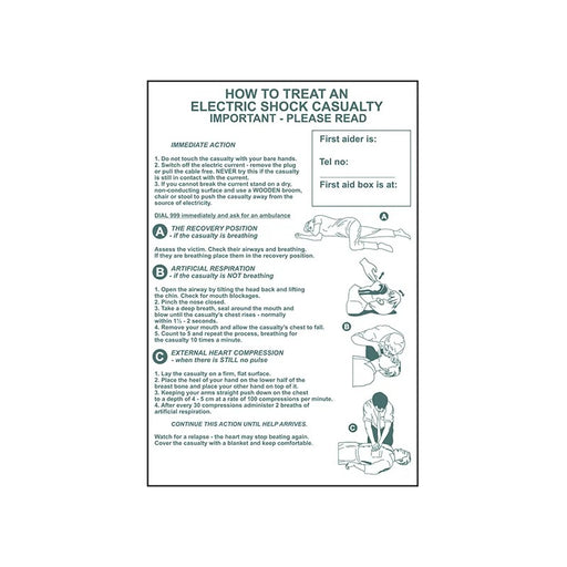 Scan How To Treat An Electric Shock Casualty - PVC Sign 400 x 600mm - 4240