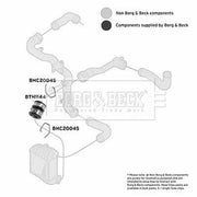 Borg & Beck Intercooler Turbo Charge Air Hose Front BTH1144