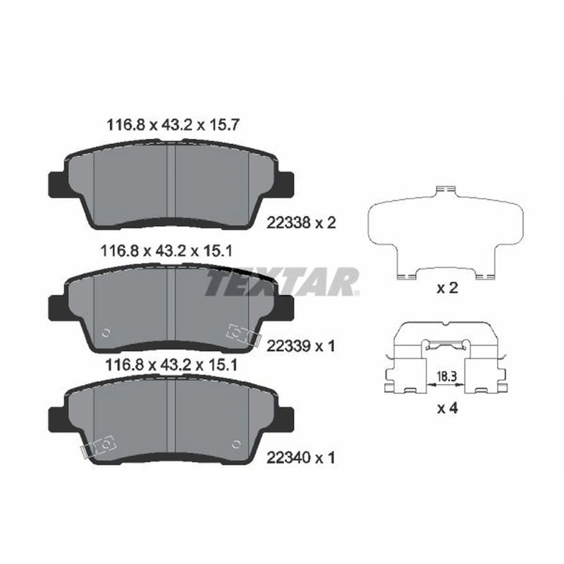 Textar Rear Brake Pad Set 2233801