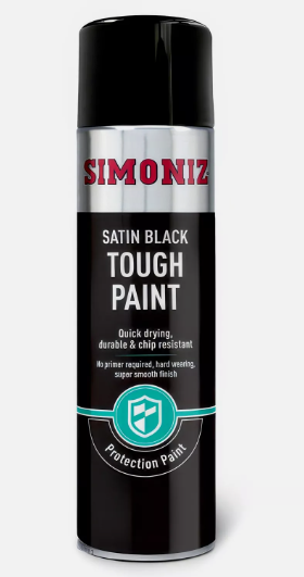 Simoniz Tough Satin Black Aerosol Spray Paint 500ml SIMVHT51D