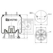 Febi Air Suspension Bellow 240mm 45790