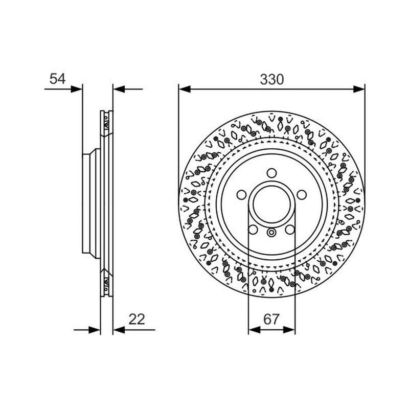 Bosch 2 x Vented Rear Brake Discs 0 986 479 D11