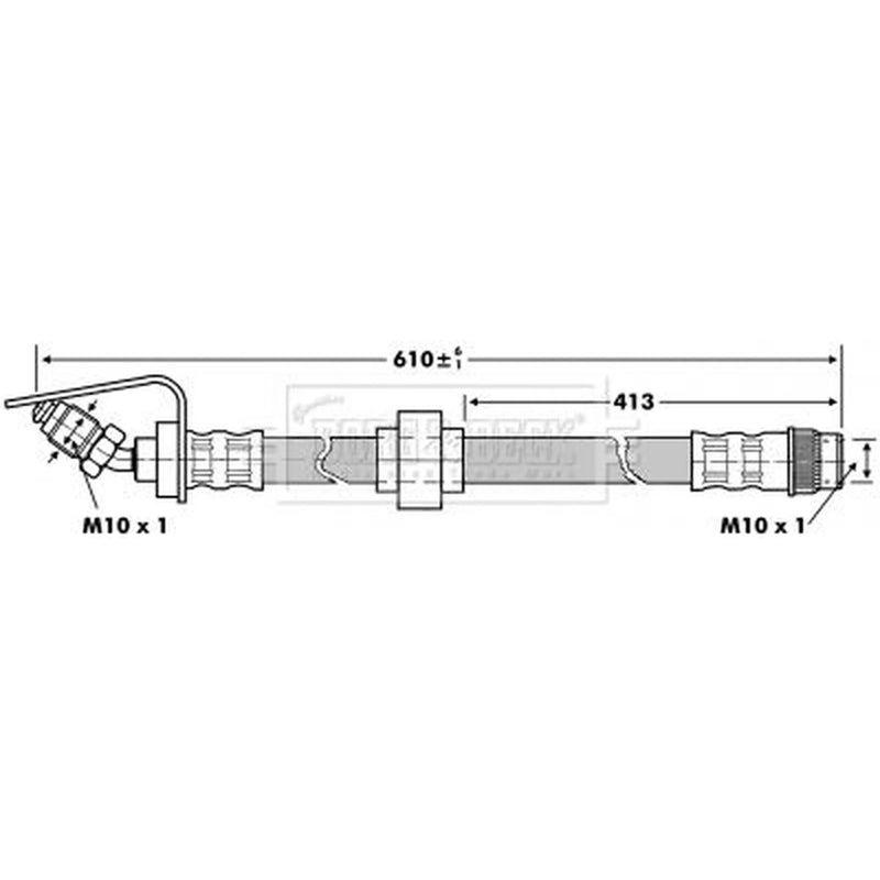 Borg & Beck Brake Hydraulic Hose Line Left BBH6866