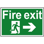 Scan Fire Exit Running Man Arrow Right - PVC Sign 300 x 200mm - 1504