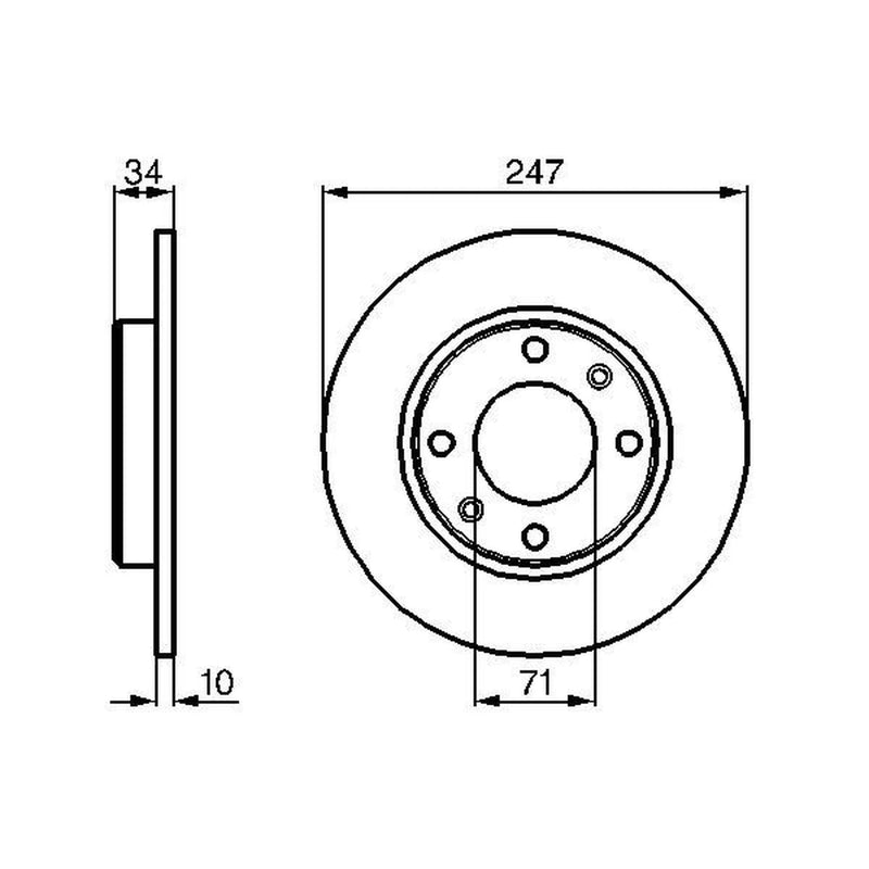 Bosch 2 x Solid Rear Brake Discs 0 986 478 359