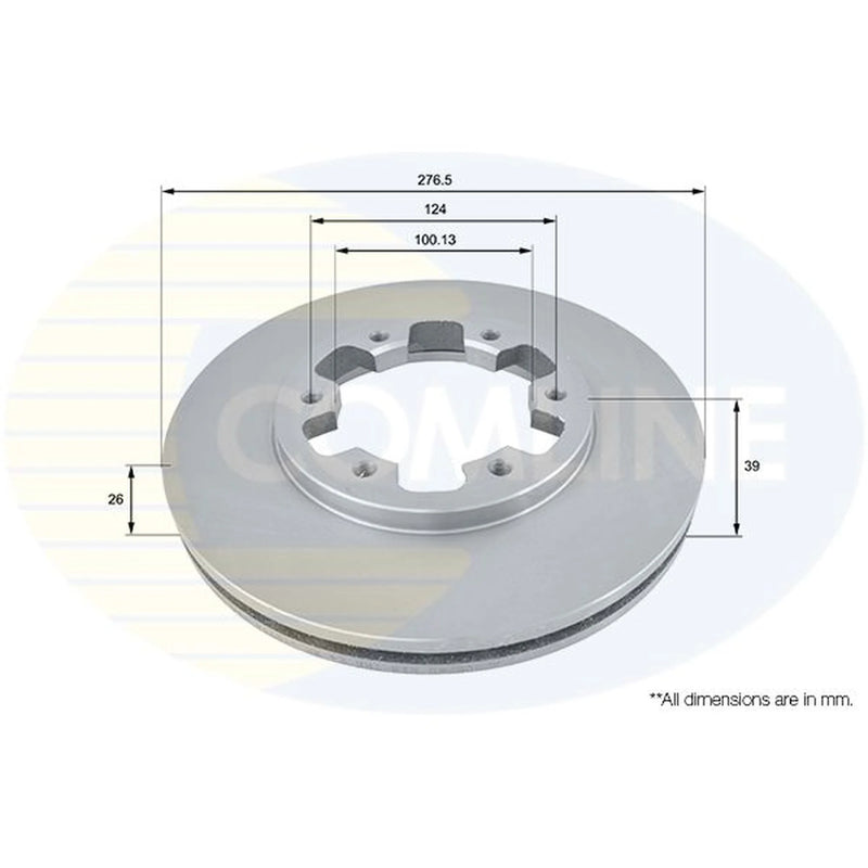 Comline 2 x Internally Vented Front Brake Discs ADC0238V