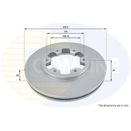 Comline 2 x Internally Vented Front Brake Discs ADC0238V