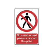 Scan No Unauthorised Persons Beyond This Point - PVC Sign 200 x 300mm - 0622