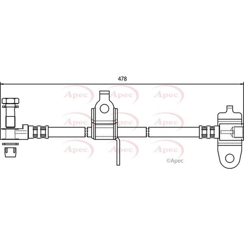 Apec Brake Hydraulic Hose Line Front Right HOS3556