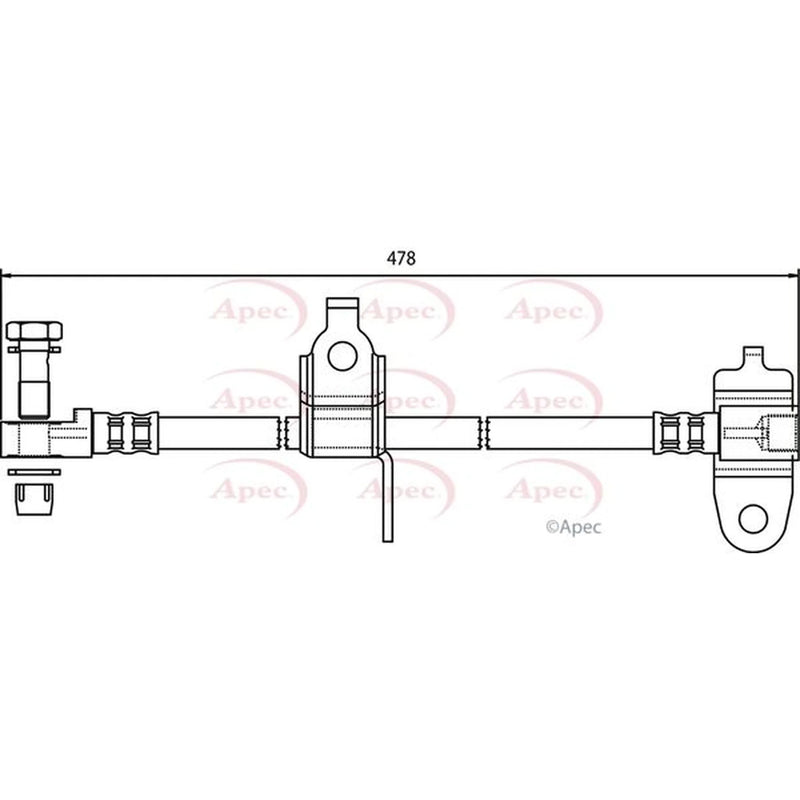 Apec Brake Hydraulic Hose Line Front Right HOS3556
