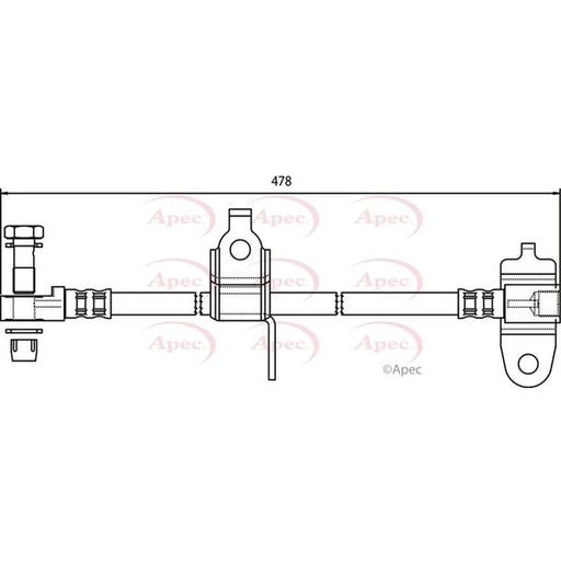 Apec Brake Hydraulic Hose Line Front Right HOS3556