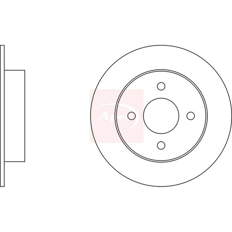 Apec 2 x Solid Rear Brake Discs DSK299