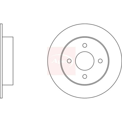 Apec 2 x Solid Rear Brake Discs DSK299