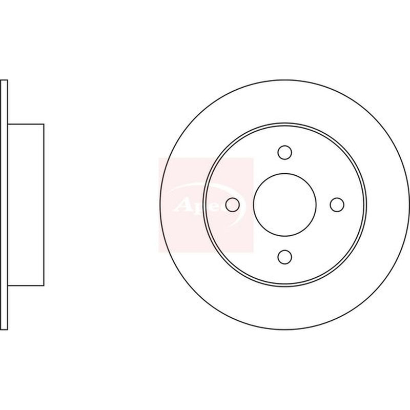 Apec 2 x Solid Rear Brake Discs DSK299