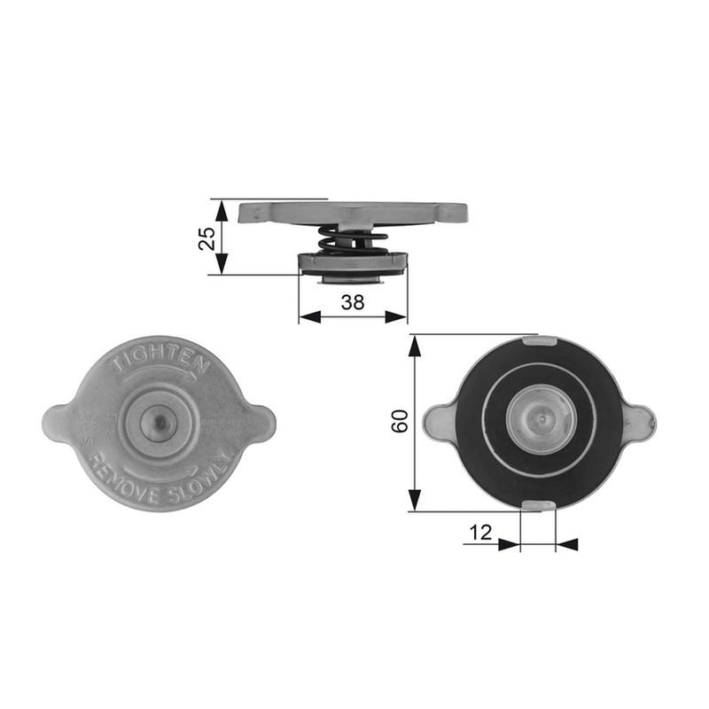Gates Radiator Expansion Tank Cap bar RC132