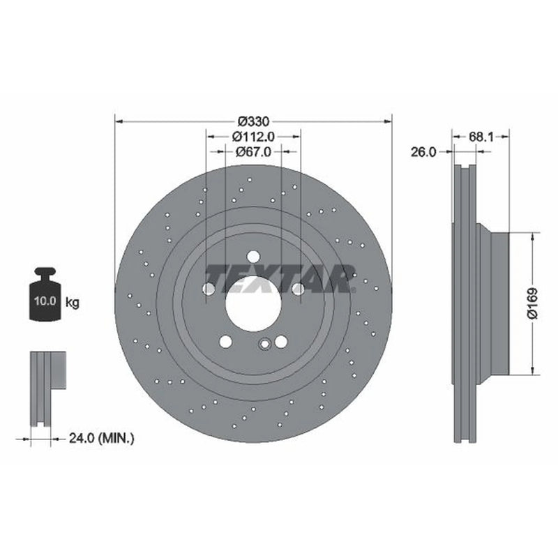 Textar 2 x Rear Brake Discs 92289603