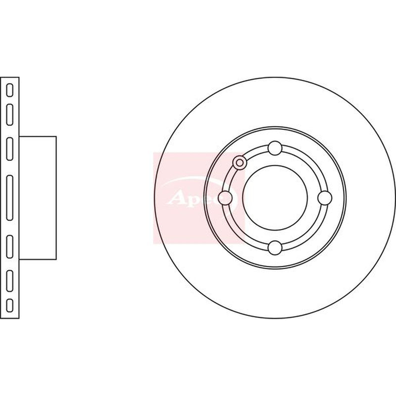 Apec 2 x Vented Front Brake Discs DSK233