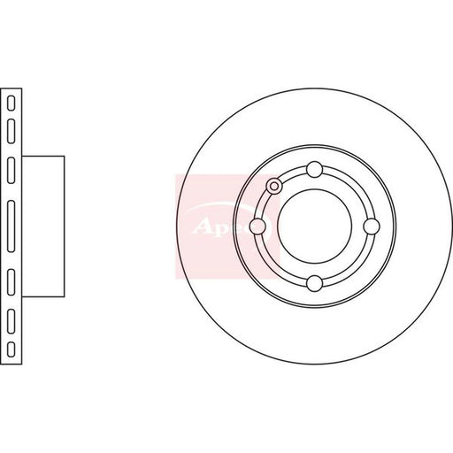 Apec 2 x Vented Front Brake Discs DSK233