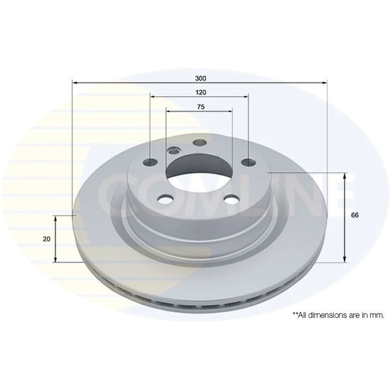 Comline 2 x Internally Vented Rear Brake Discs ADC5210V