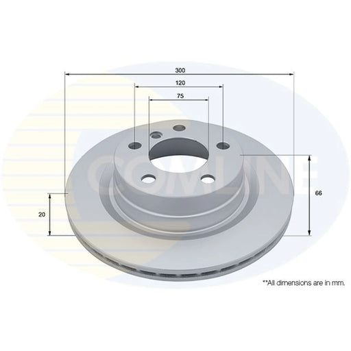 Comline 2 x Internally Vented Rear Brake Discs ADC5210V