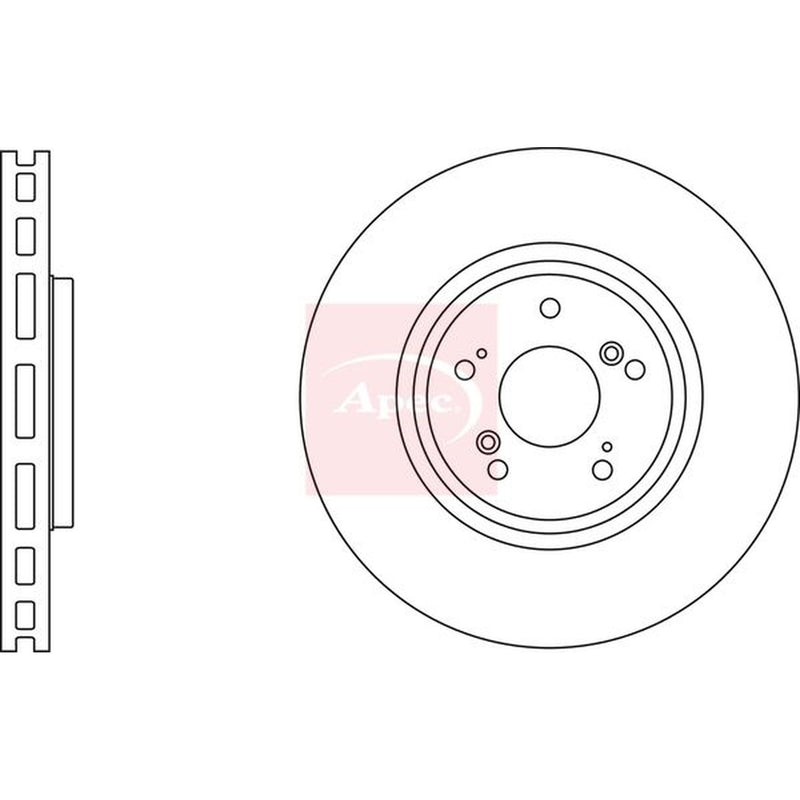 Apec 2 x Vented Front Brake Discs DSK3033