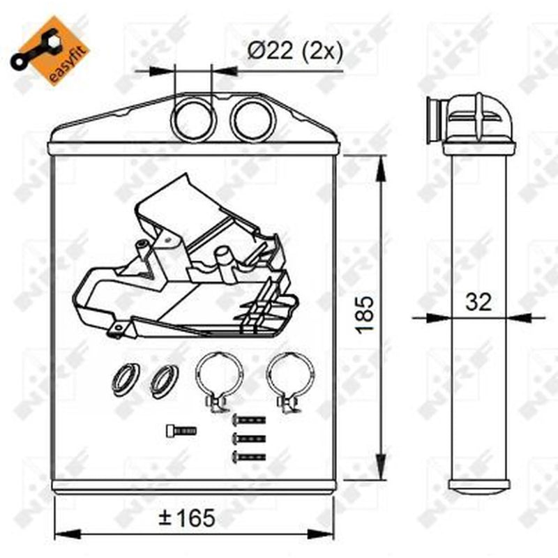 NRF Heater Matrix Core Heat Exchanger 54275