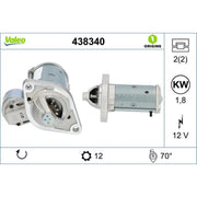 Valeo Starter Motor 12V 1.8kW 12 Teeth 438340