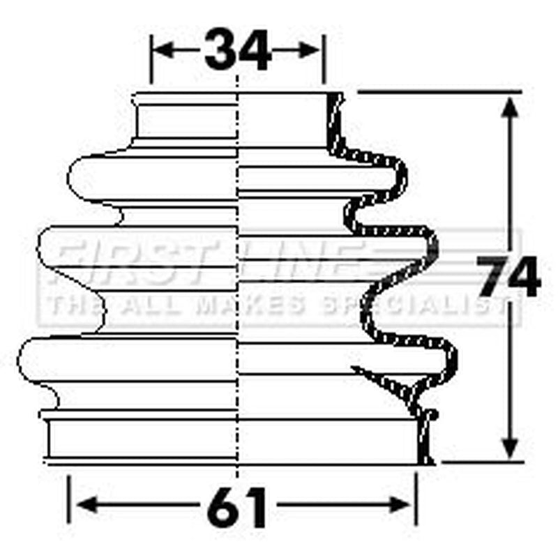 First Line Drive Shaft Bellow Kit Rear Left FCB6262