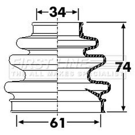 First Line Drive Shaft Bellow Kit Rear Left FCB6262