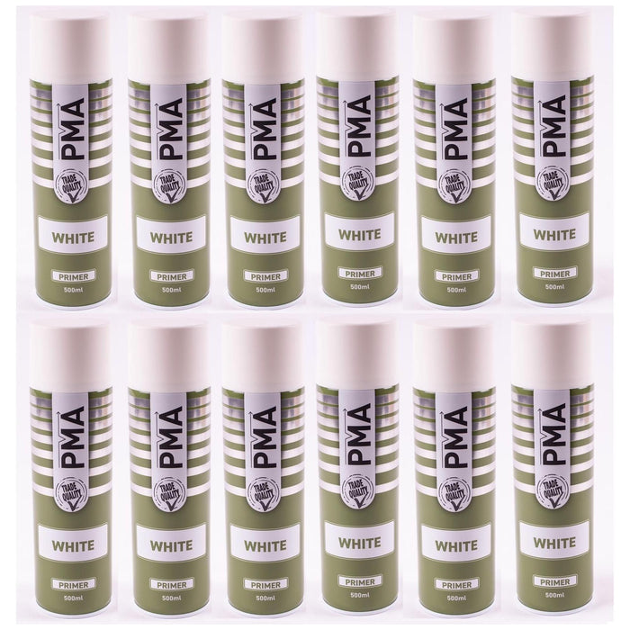 12 x PMA Professional White Primer 500ml Spray Paint High Coverage PMA  - Town Parts