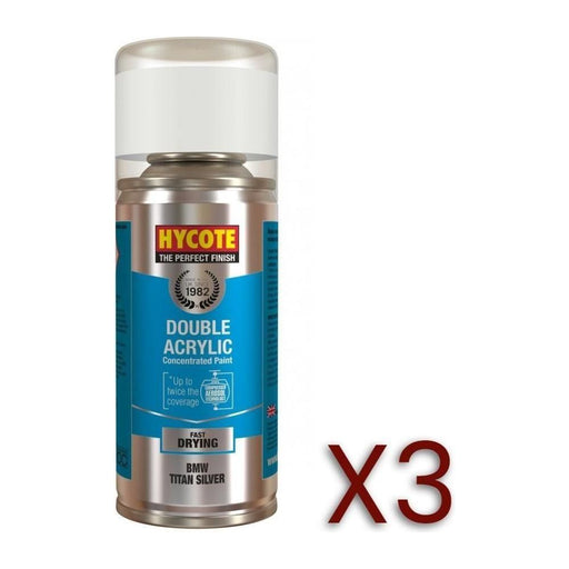 3x Hycote Aerosol Paint for Bmw Titan/Titanium Silver (Metallic)150ml Hycote  - Town Parts