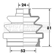 First Line Drive Shaft Bellow Kit Rear Left FCB6305