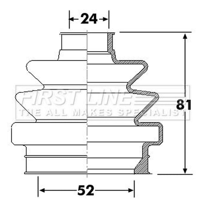 First Line Drive Shaft Bellow Kit Rear Left FCB6305