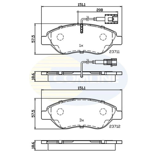 Comline 4 x Front Brake Pad Set CBP11222