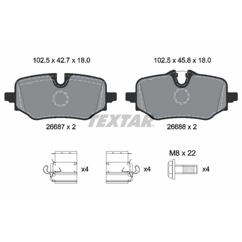 Textar Rear Brake Pad Set 2668701