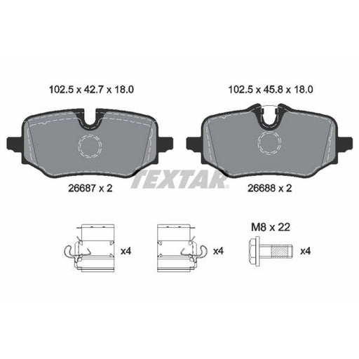 Textar Rear Brake Pad Set 2668701