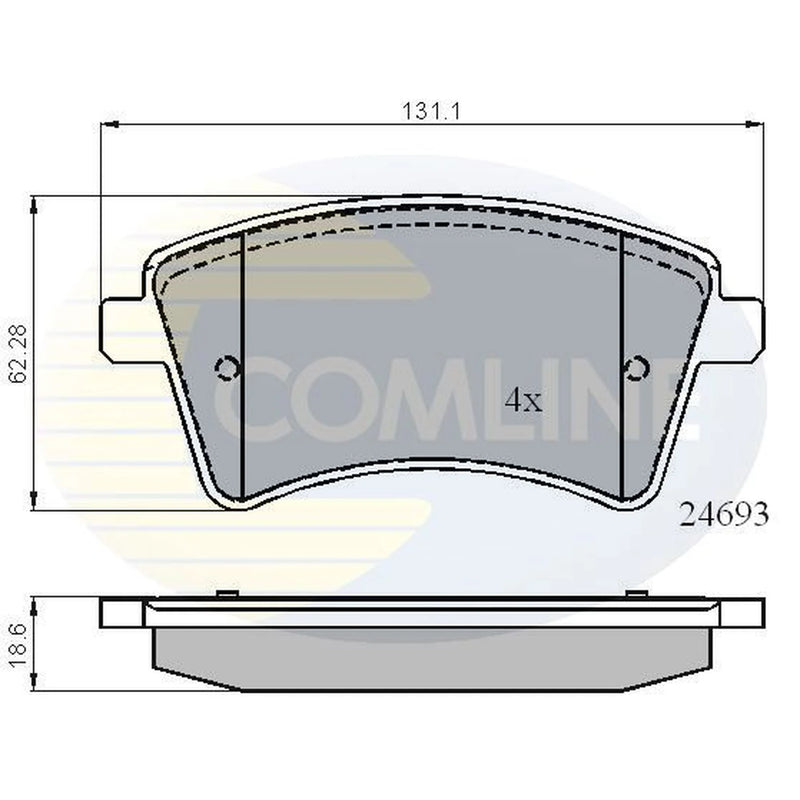 Comline 4 x Front Brake Pad Set CBP01707