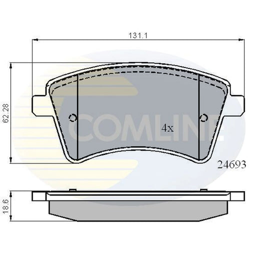 Comline 4 x Front Brake Pad Set CBP01707