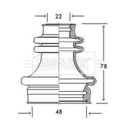 Borg & Beck Drive Shaft Bellow Kit Rear Left BCB2043