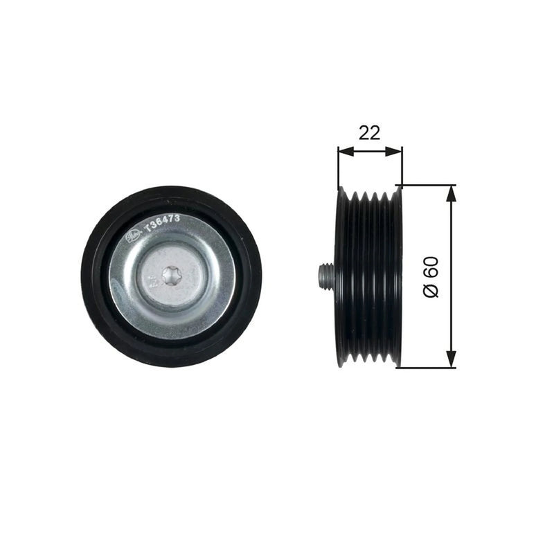 Gates V-Ribbed Belt Deflection/Guide Pulley T36473