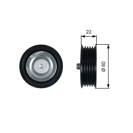 Gates V-Ribbed Belt Deflection/Guide Pulley T36473