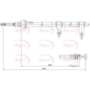 Apec Handbrake Cable Left Rear CAB1567