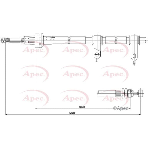 Apec Handbrake Cable Left Rear CAB1567