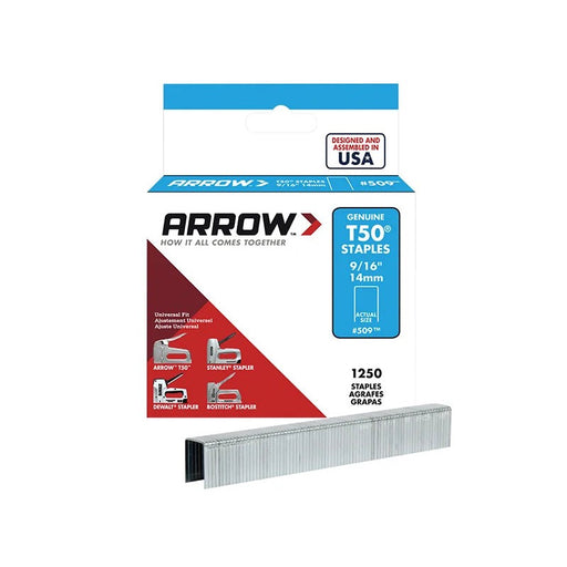Arrow T-50 Staples 9/16in x 1250 A50924 - A50924